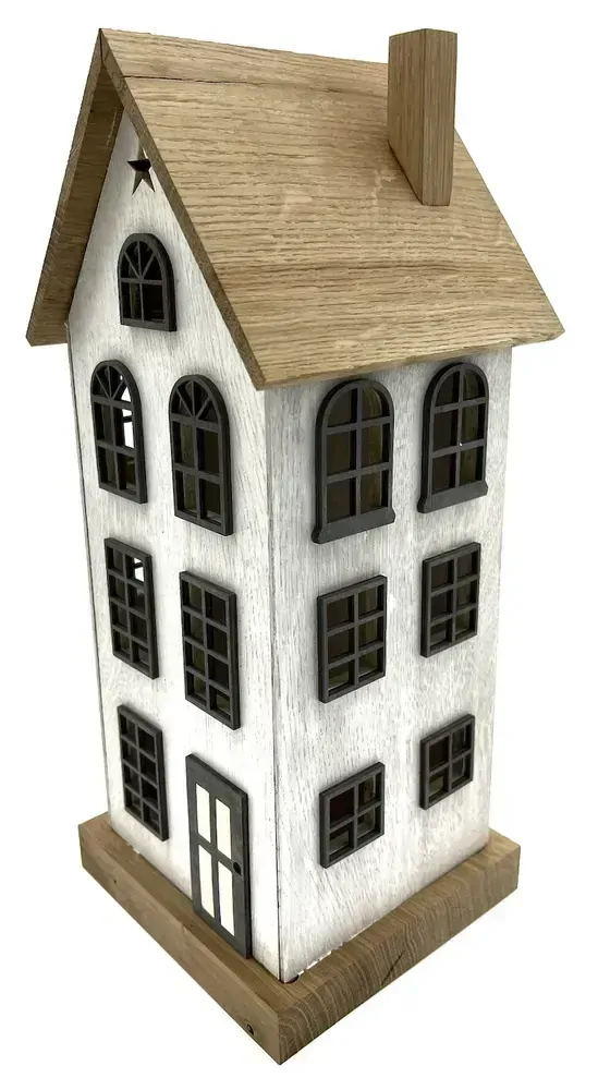 Svítící dřevěný domeček
